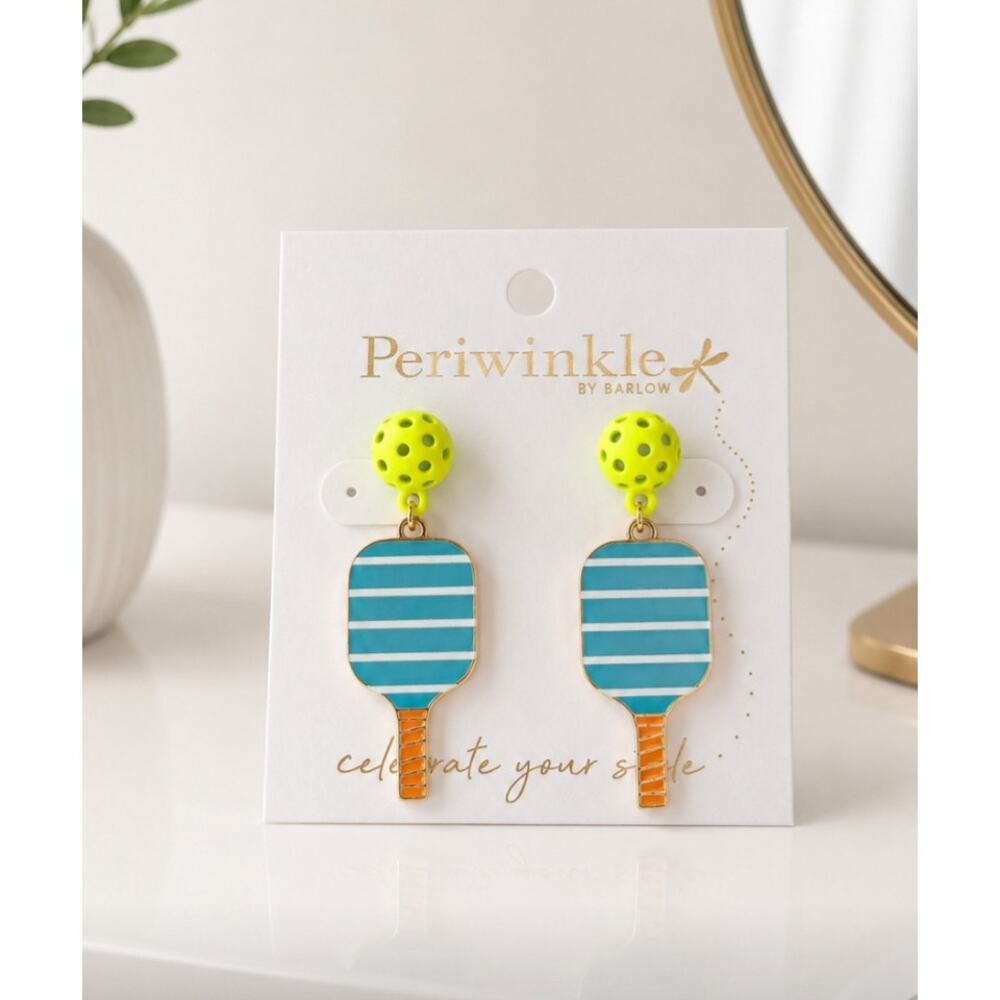 Periwinkle Pickle Ball Earrings New
